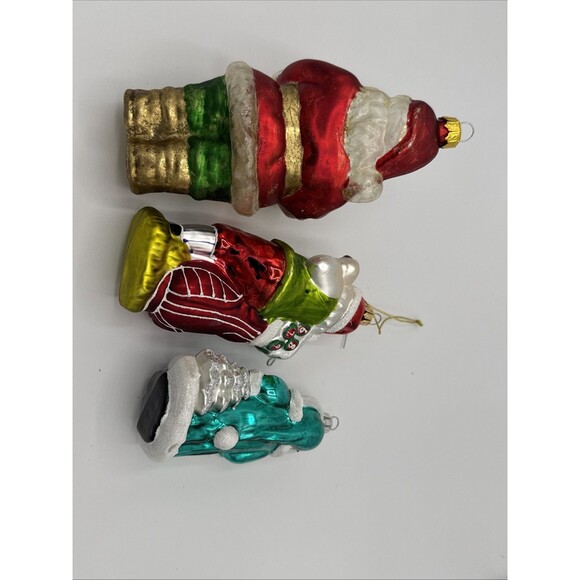 Vintage Hand Blown Glass Christmas Ornaments Lot Santa Clause Gingerbread House - Picture 11 of 15